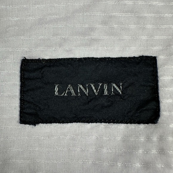 Lanvin‎ Men's Popover Bib Shirt 40 15 3/4 Medium Lavender Purple Made In Italy - Picture 8 of 15